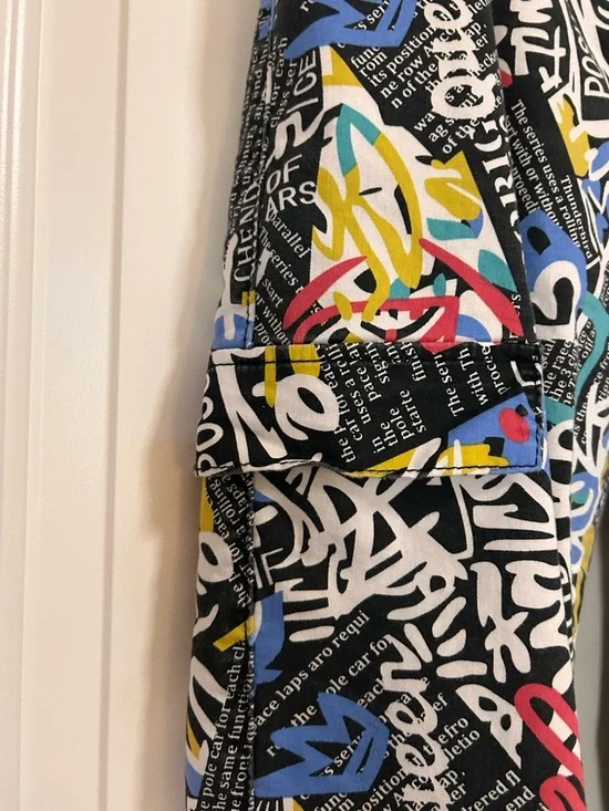 ✨💙 90s Vintage Bold Streetwear Graphic Cargo Pants 💫♥️ - Picture 10 of 13